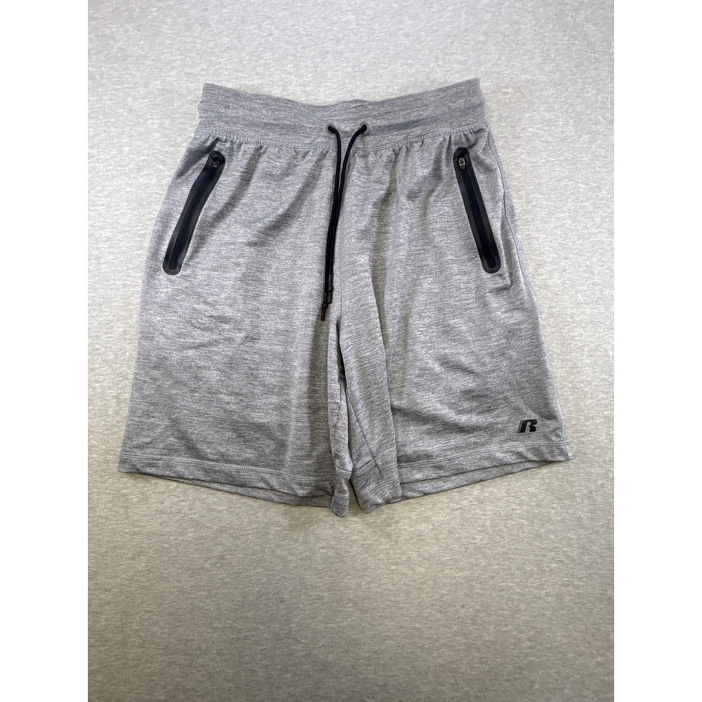 Russell Athletic Heather Grey Performance Zipper Pocket Shorts Size M RM18114H